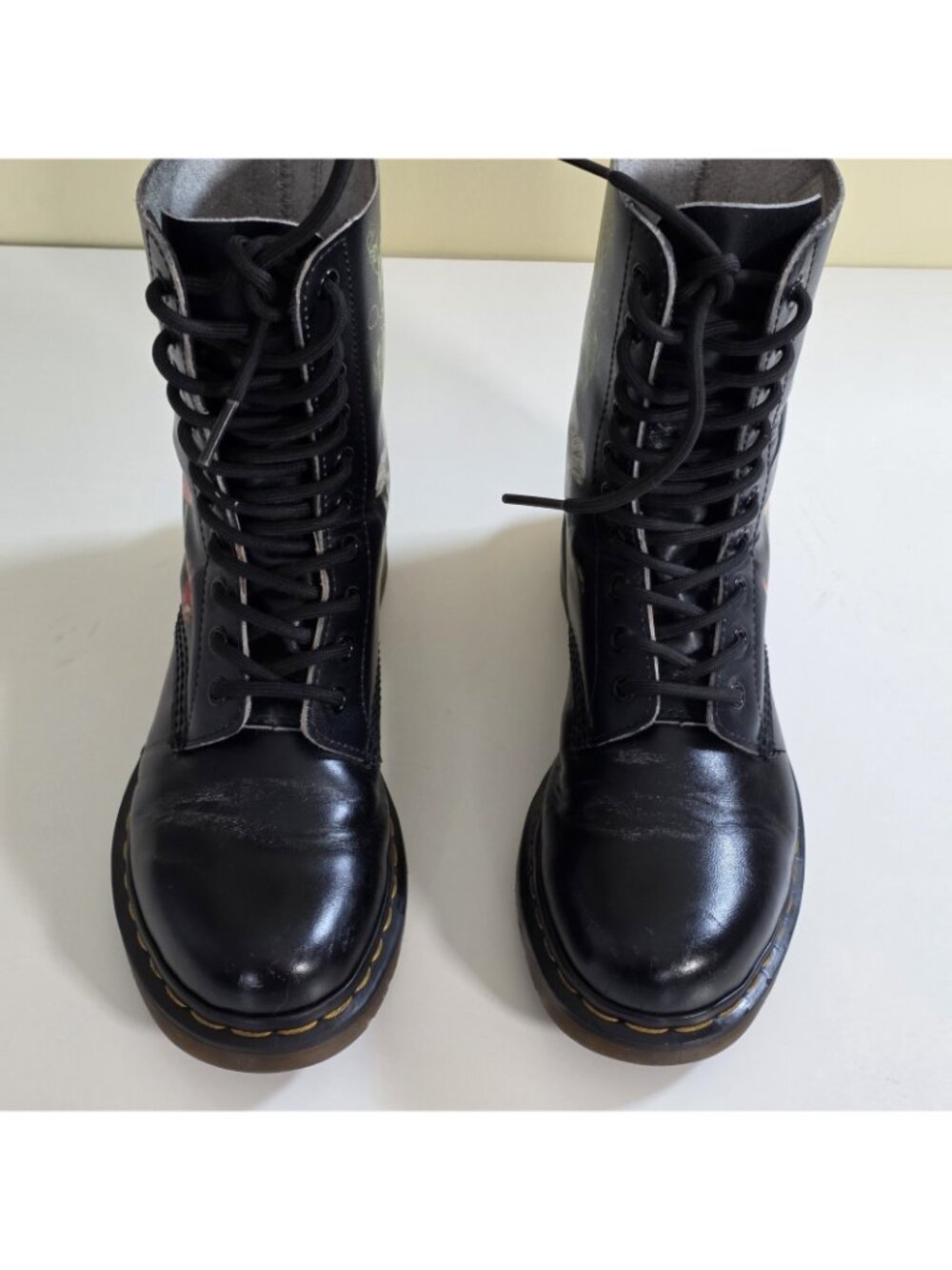 Dr. Martens 1490 Wild Botanics Combat Boots US 6 / UK 4 Black Floral Whimsygoth - Picture 11 of 16